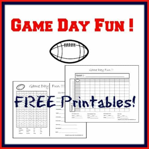 Game Day Fun! FREE Printables! dailydiylife.com