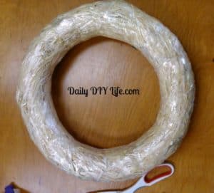 Denim Fabric Fall Wreath - Daily DIY Life.com