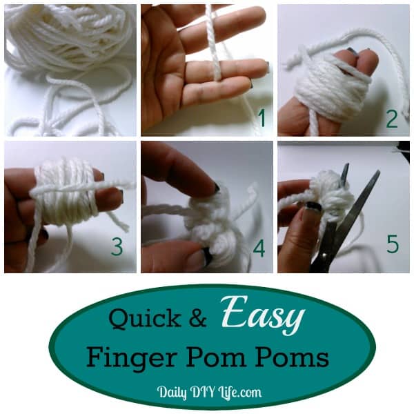 Quick & Easy Finger Pom Poms - Daily DIY Life.com