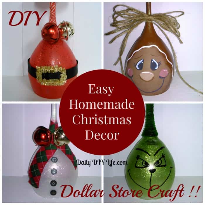 Easy handmade Christmas Decor - DIY Dollar Store Craft! : dailydiylife.com