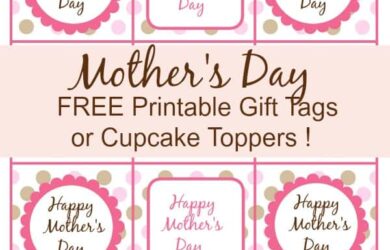 Mother's Day FREE Printable Gift Tags or Cupcake Toppers | DailyDIYLife.com