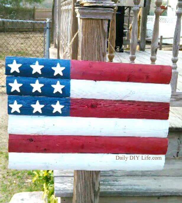 Stars & Stripes Forever! Wooden American Flag Craft- Summer Decor! DailyDIYLife.com