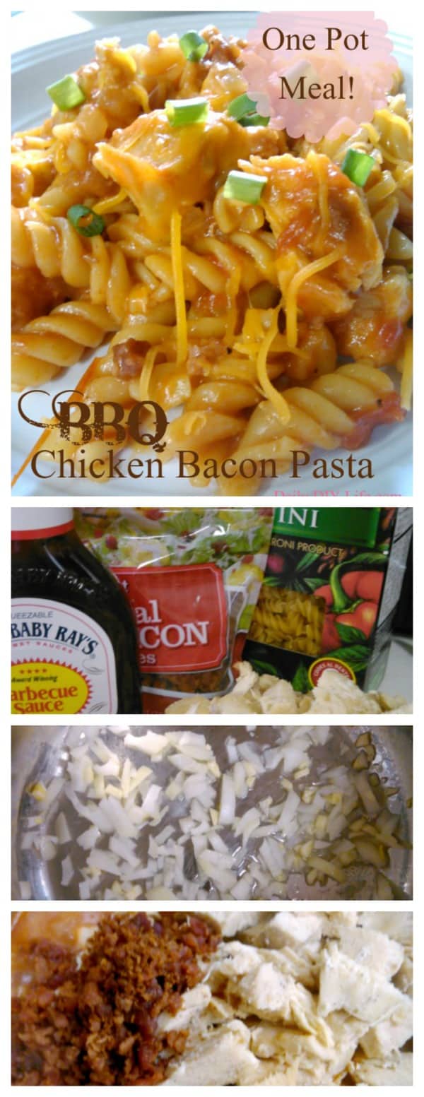 BBQ Chicken Bacon Pasta - One Pot Meal! | DailyDIYLife.com
