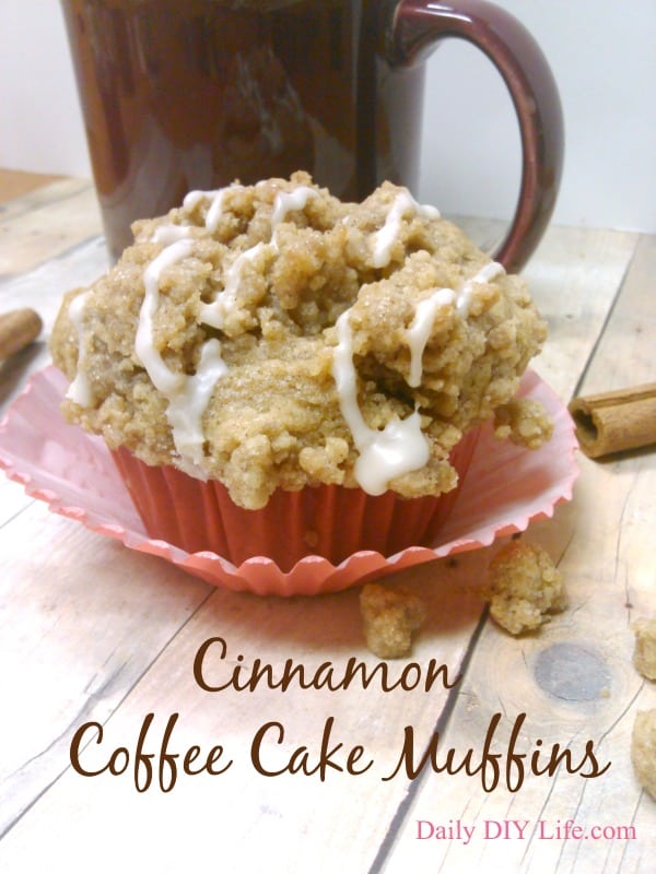 Cinnamon Coffee Cake Muffins with EXTRA Crunchy Yumminess on top! | DailyDIYLife.com