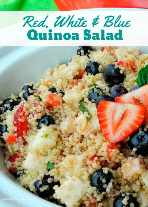 Red White & Blue Quinoa Salad | Pepper Scraps