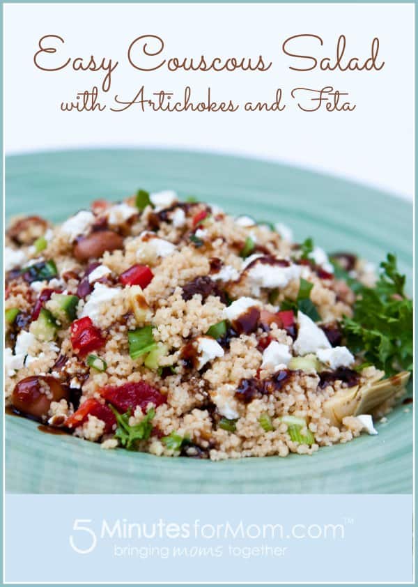 Easy Couscous Salad with Artichoke and Feta | 5 Minutes for Mom