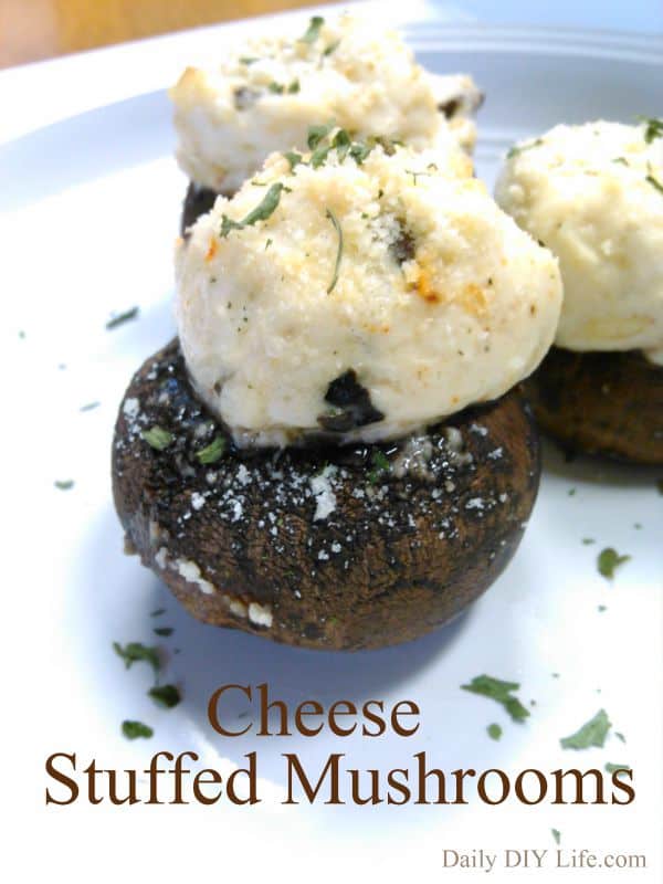 Cheese stuffed mushrooms - Easy Appetizer | DailyDIYLife.com