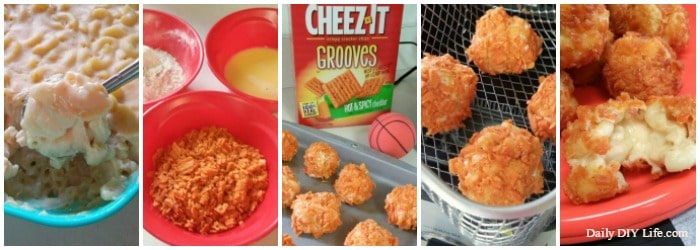 Serve up these Slam Dunk Mac and Cheese Bites at your next March Madness party. Cheesy, portable, comfort food with help from @CheezIt and @Target