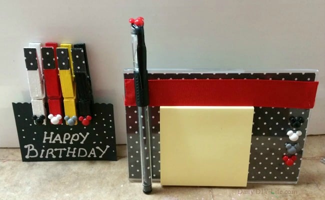 Disney Inspired DIY Desk Set. The perfect gift for all Disney Fans young and old. DailyDIYLife.com