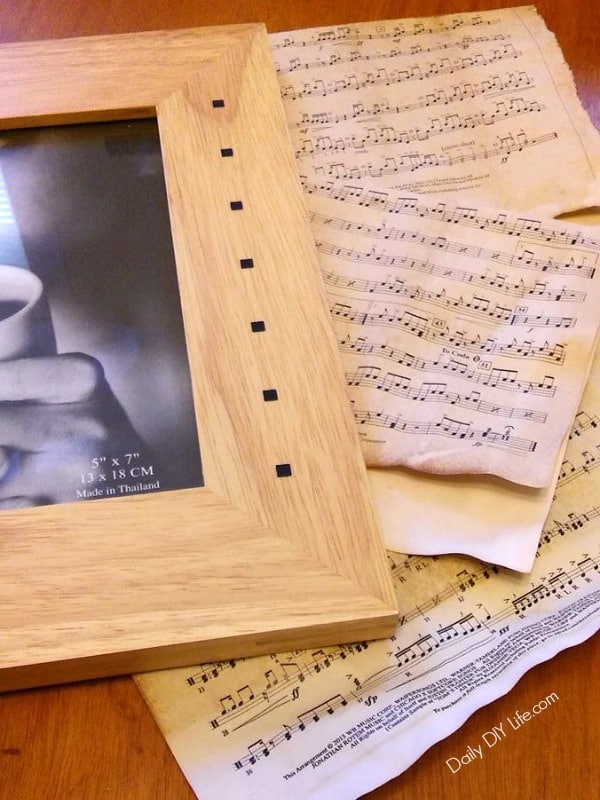 An easy and fun project using old sheet music. Make this fun DIY Photo Frame in no time. A great gift for that special someone to #ShareMemories #Ad @GiantEagle 
