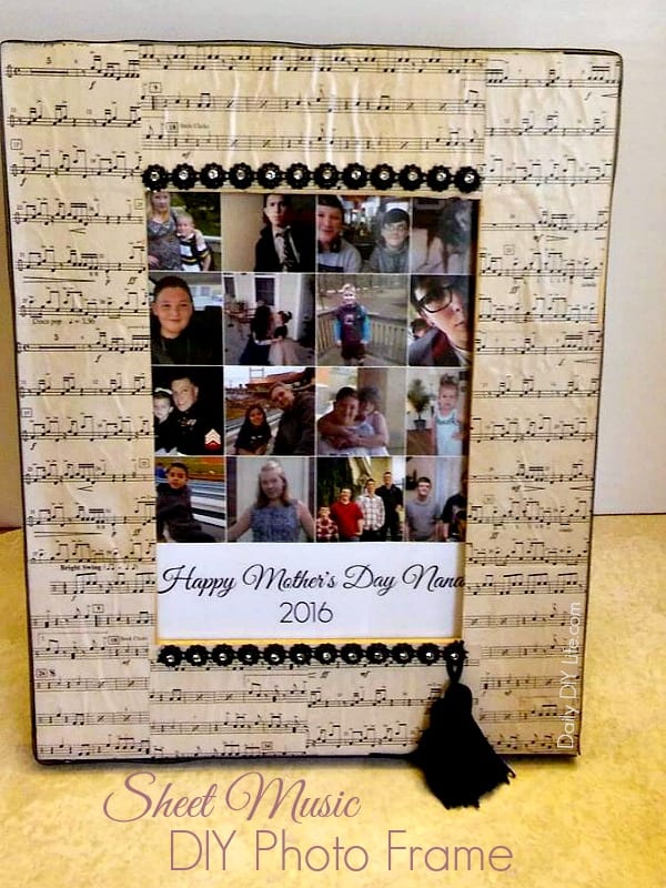 An easy and fun project using old sheet music. Make this fun DIY Photo Frame in no time. A great gift for that special someone to #ShareMemories #Ad @GiantEagle 