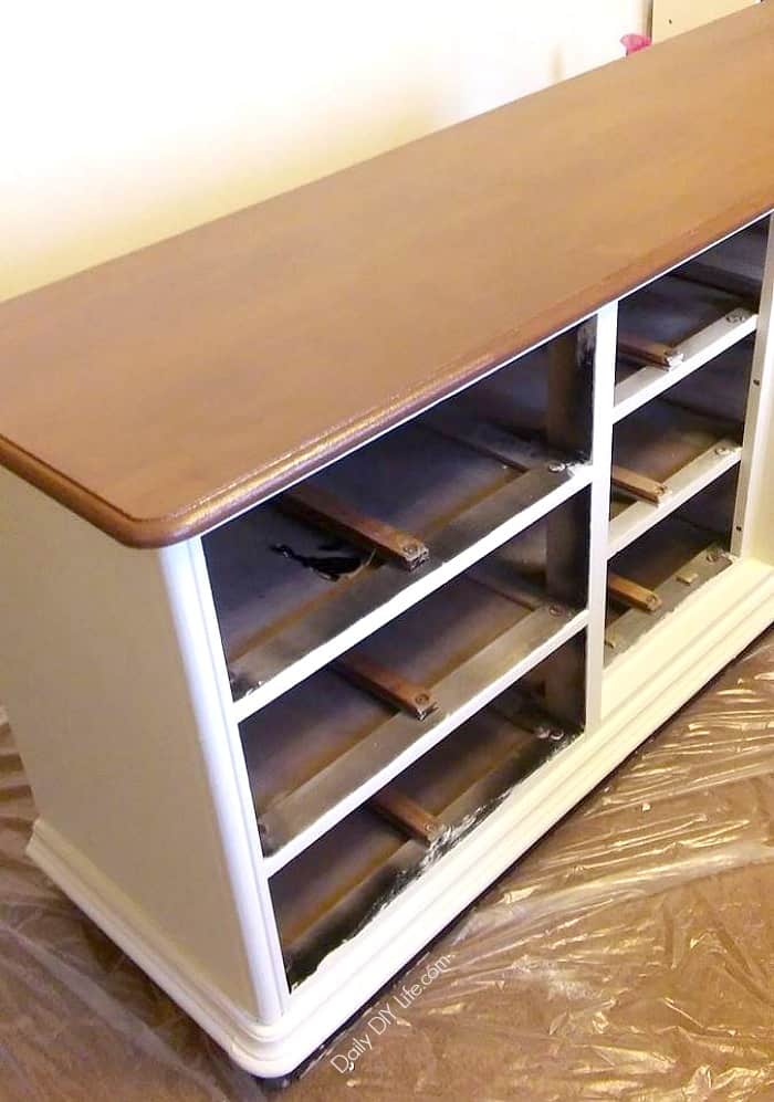 Wait til' you see how this boring, beaten and abused old dresser becomes a Beautiful Dining Room Buffet. It is amazing what a little paint can do. 