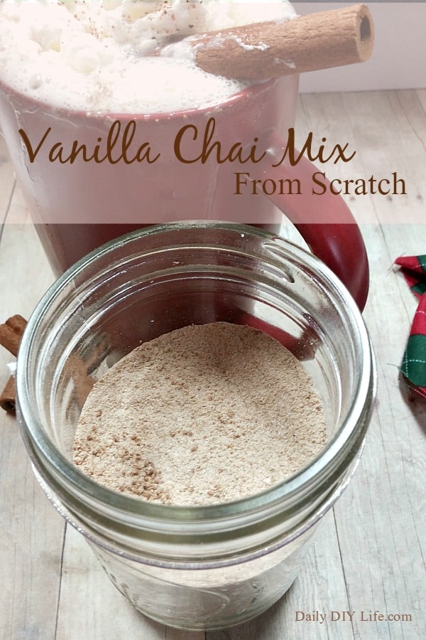 Homemade Vanilla Chai Mix From Scratch! Perfect for those cool fall evenings and great for gift giving! FREE Printable tag included for your gifts.