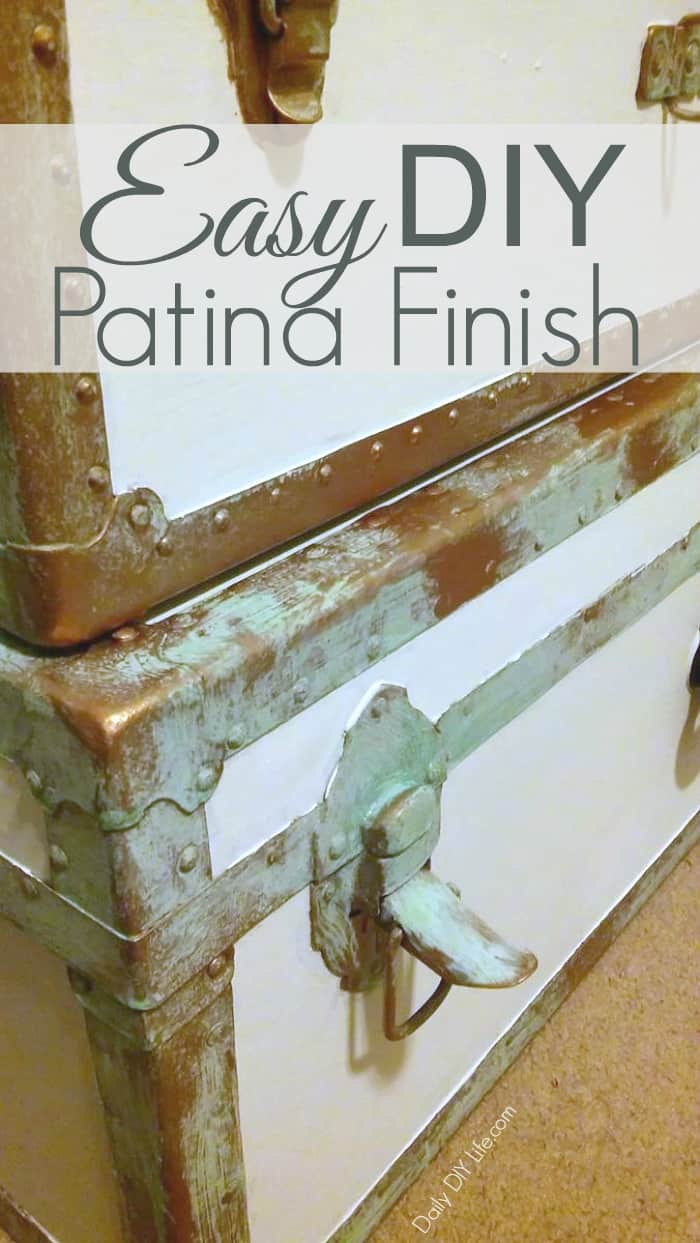 We turned these old worn out trunks beautiful again with an easy new patina finish in just one day. #Sponsored #ModernMasters #Patina 