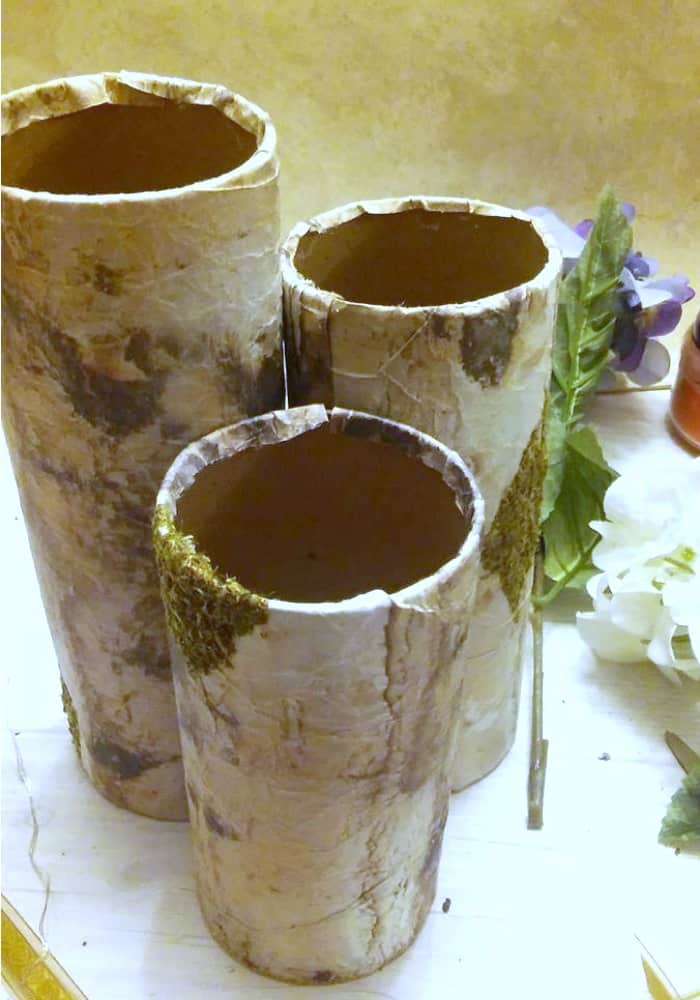 Let me show you how you can create this beautiful DIY Birch Wood Vase quickly and easily, using fantastic flowers and faux Birch Bark from Afloral.com #Sponsored #AFloral #DIYBirchWood