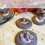 Cake Mix Cookies are a huge hit around our house! These charming Witches Hat Cake Mix Cookies are perfect for your next Halloween Party.