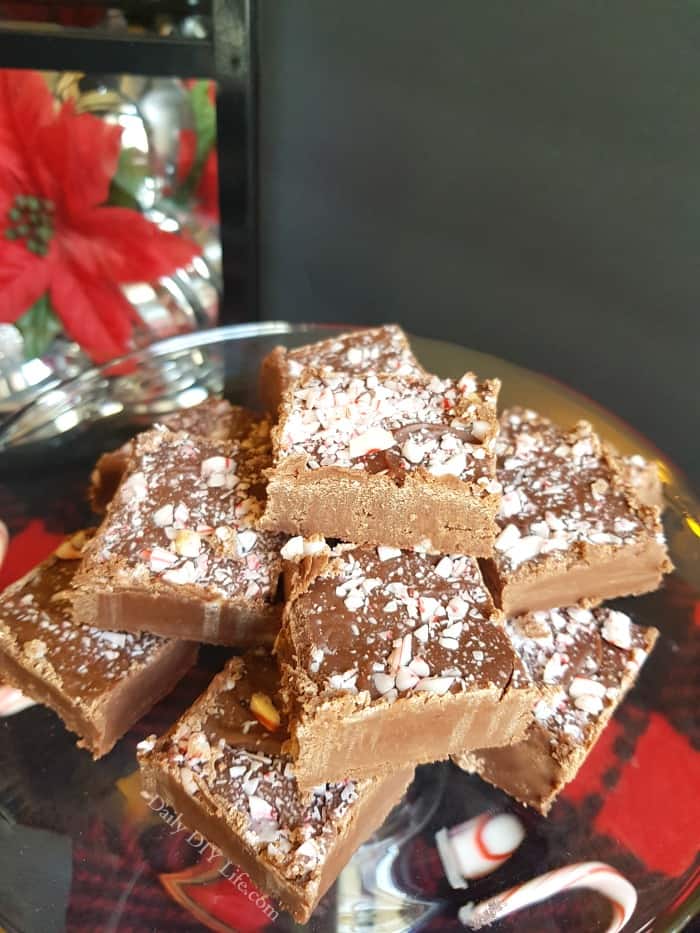 Most of us have tried the never fail fudge recipe before. I added a twist to mine. Peppermint Mocha Fudge! Creamy, rich, and perfect for the holidays! #baking #holidays #Christmas #ChristmasCandy #Fudge #NeverFail