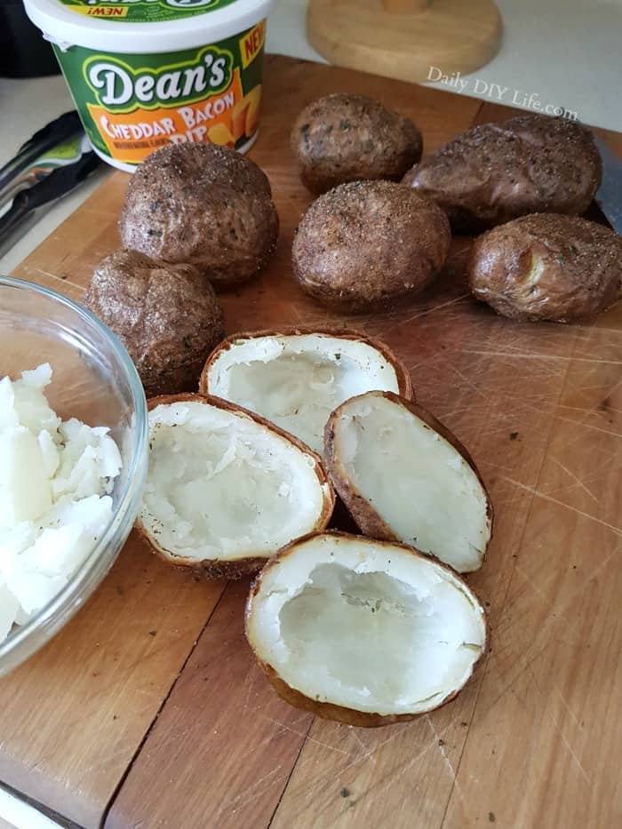 hallowed out baked potatoes - Crispy Air Fryer Potato Skins