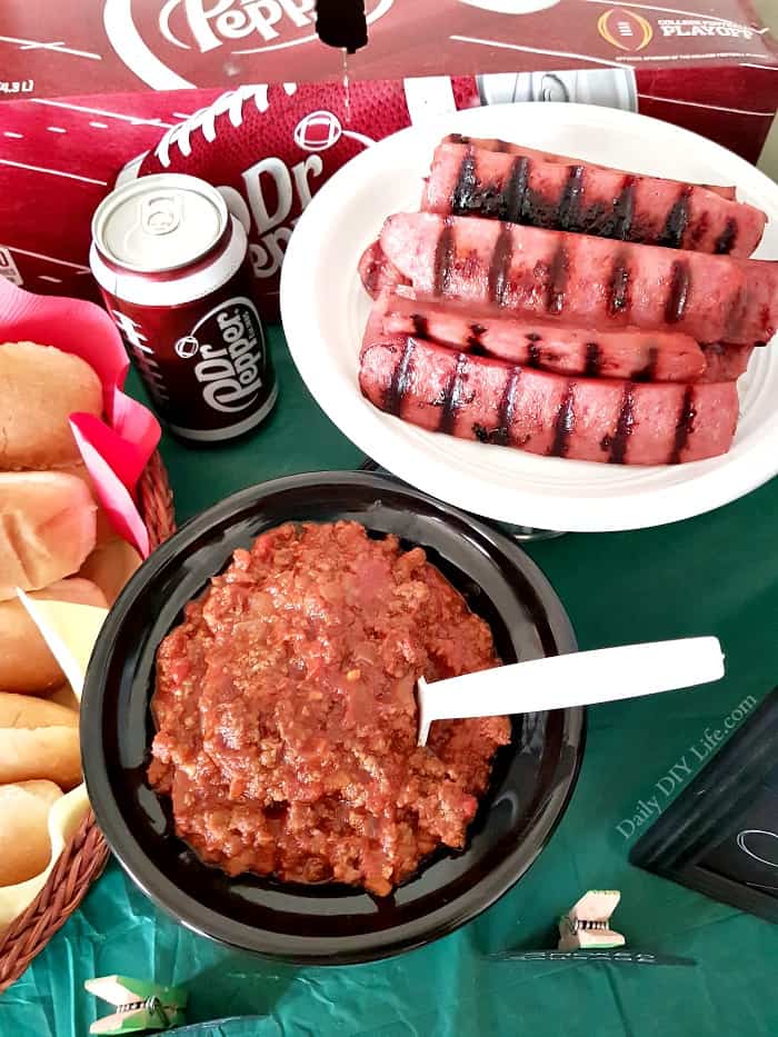 This Dr Pepper Hot Dog Sauce is sure to make every sports fan cheer! It's a little bit sweet and a little bit tangy, the perfect combination for your game day party! When it comes to a great game day party, preparation is key for a stress-free fun-filled event that is sure to score a touchdown.