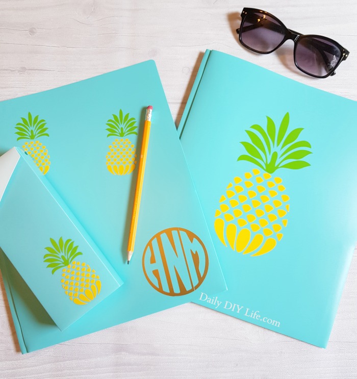 Making cute personalized school supplies can be as easy as 123! All you need is adhesive vinyl and your Cricut cutting machine and you are all set. Rock any look or theme you want, or simply personalize them with a monogram or your initials. #Sponsored #Styletechcraft #Styletech #glossyvinyl #Cricutmade #Cricut #PersonalizedStationary #VinylCrafts