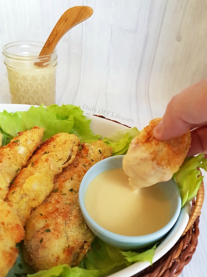 These Almond Crusted Chicken Tenders are crunchy, delicious and full of flavor. Serve them up with a better-for-you honey mustard dipping sauce. Transforming traditional recipes into a meal that is a bit healthier for you can be as simple as switching out a few ingredients. We have lightened up this family favorite recipe without sacrificing any of the wonderful flavor. You won't be disappointed! #Ad #Collectivebias #ChooseMazola #ChickenDinners #AlmondFlourRecipes #GreekYogurtRecipes #ChickenRecipes #BakedChicken #EasyRecipes #DinnerIdeas #HealthyDinnerRecipes #LowCarbRecipes #KetoFriendly #Keto