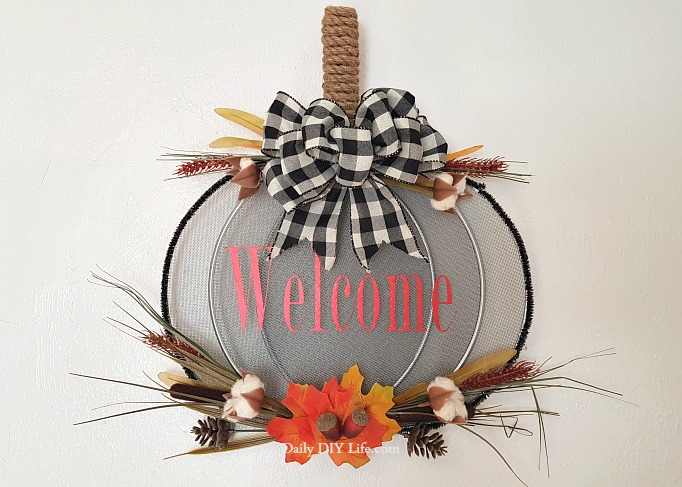 Are you a fan of simple, creative DIY Fall Decor? Then you are going to love this easy dollar store fall pumpkin! Made with everyday items from the Dollar Tree and personalized using shimmering luster vinyl from StyleTech Craft. This unique decor idea is perfect for fall decorating or Halloween decorating. #Sponsored #StyleTechCraft #StyleTech #Vinyl #LusterVinyl #CraftVinyl #CricutMade #DollarTreeCrafts #Cricut #FallDecorCrafts #DIYFallDecor #DollarStoreCrafts #HalloweenDIY