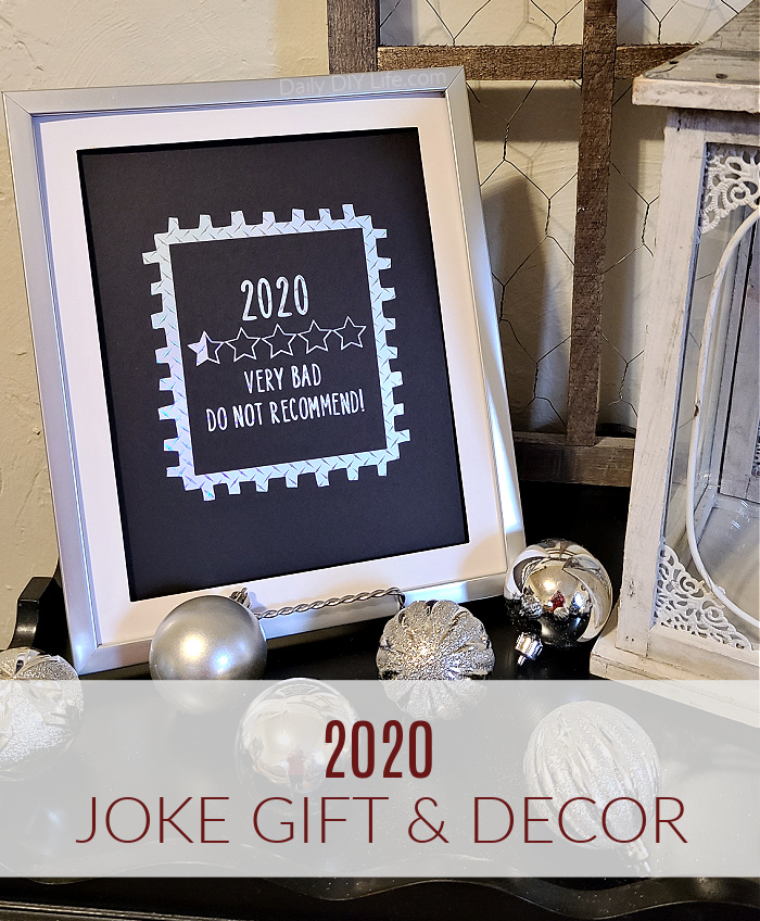 A silly 2020 joke gift that can also be used for your home decor. Something fun to show just how badly we can all rate the year 2020. Made using a simple picture frame and StyleTech Craft holographic diamond deck plate vinyl to give it some style. You can display this 2020 joke gift at home, at the office, or just about anywhere you want your rating to be known.  #Sponsored #StyleTechCraft #StyleTechVinyl #CricutMade #Cricut #2020JokeGift #2020Craft #2020Cricut