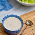 copycat outback ranch recipe in blue bowl
