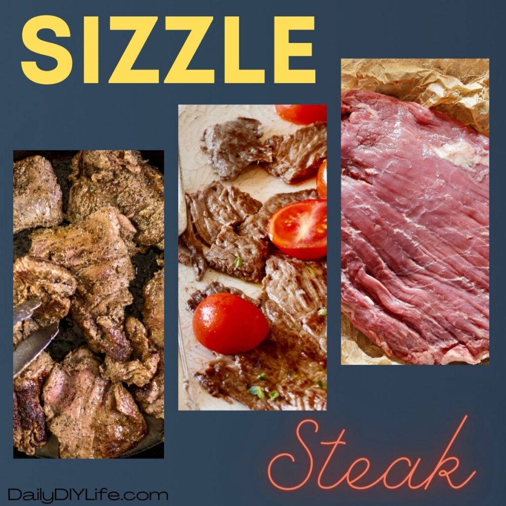 sizzle steak collage of recipe steps