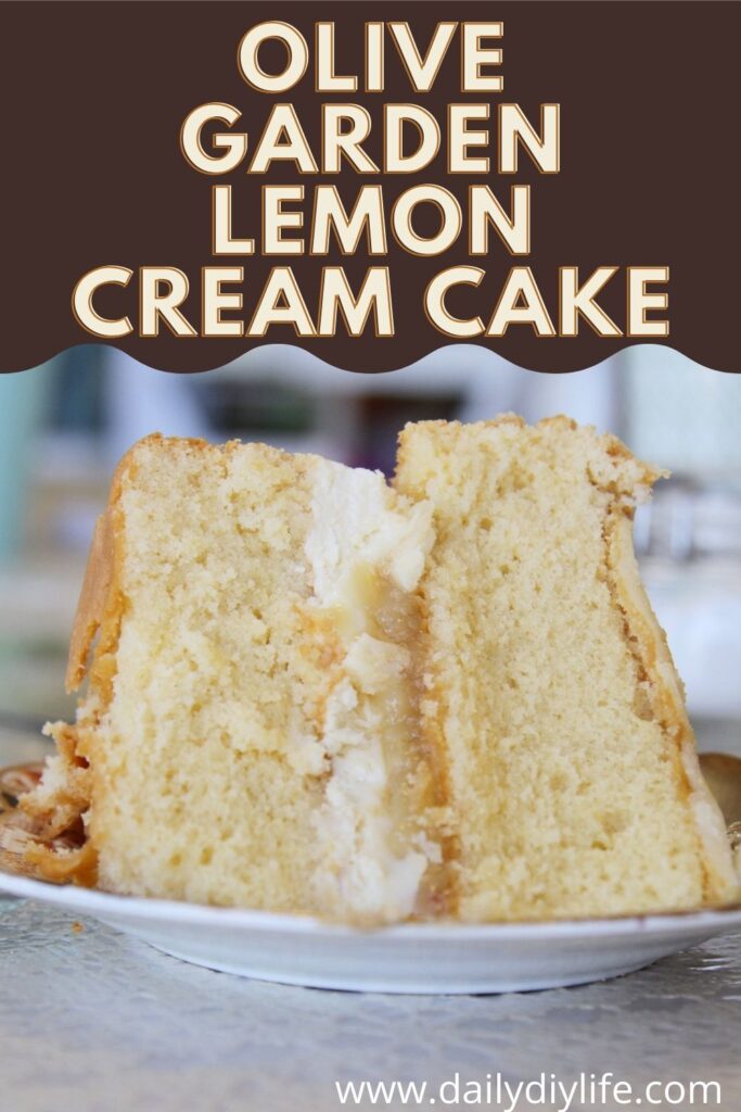 Olive Garden Lemon Cream Cake - Pin Image