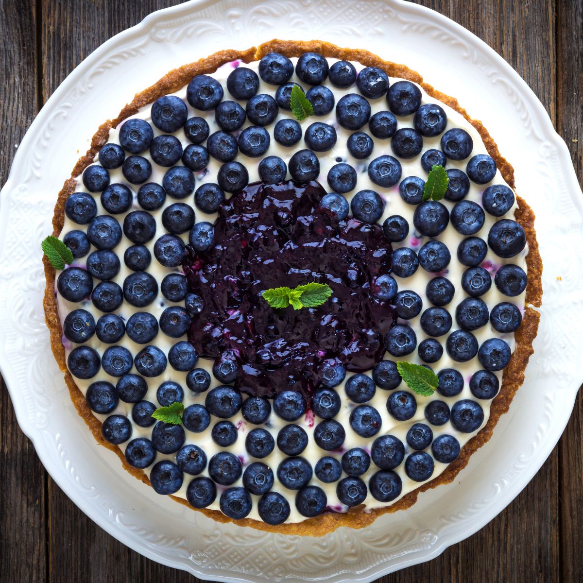 Blueberry Custard Cream Pie