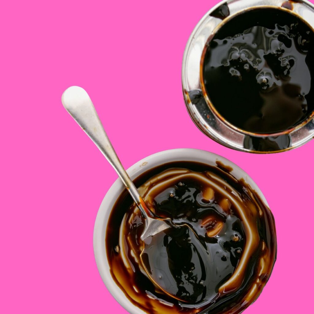 small dishes of molasses