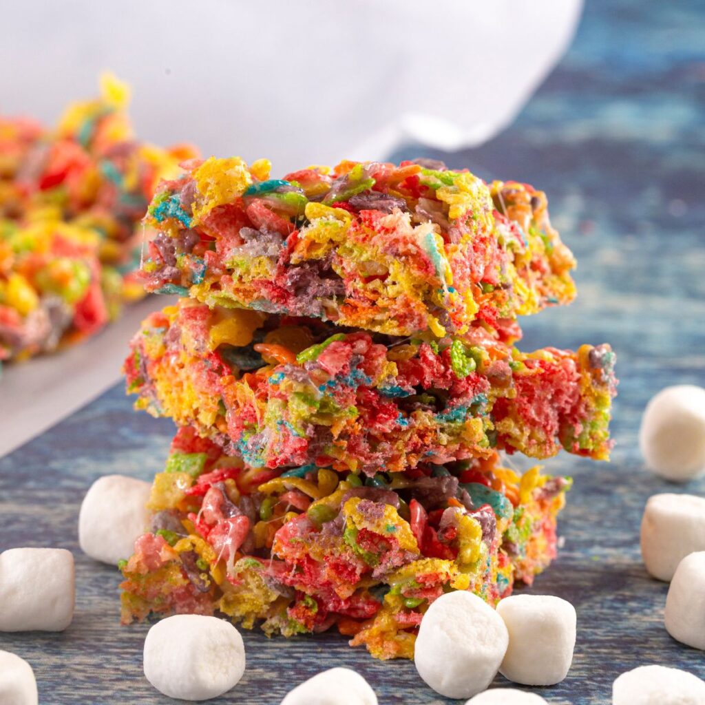 fruity pebbles treats with mini marshmallows