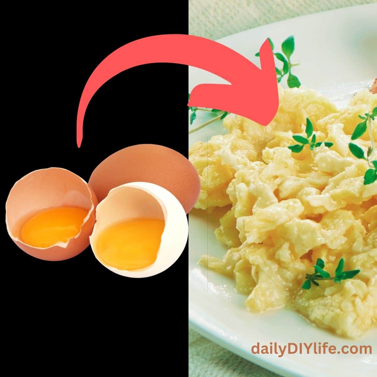 Eggs turning into scrambled eggs - leftover eggs recipes