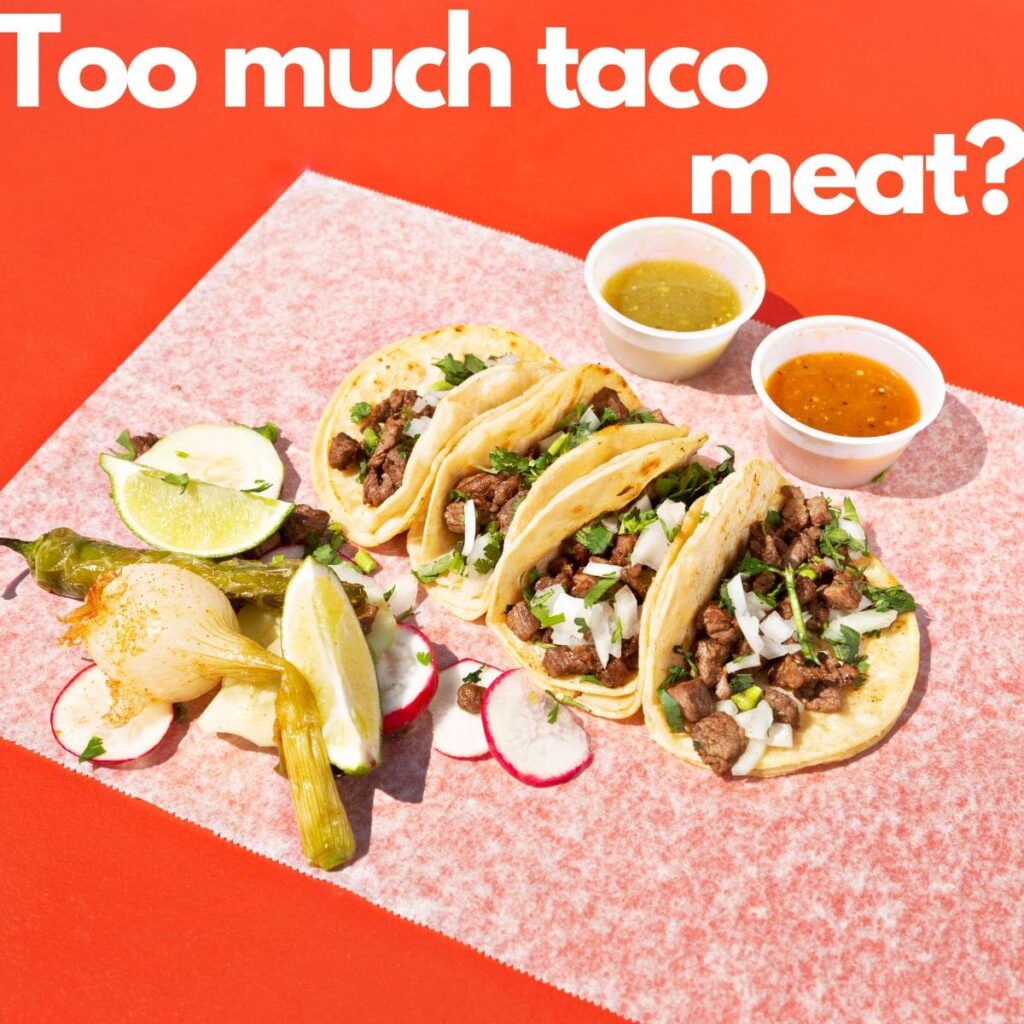 tacos-spread-on-orange-background-leftover-taco-meat-recipes