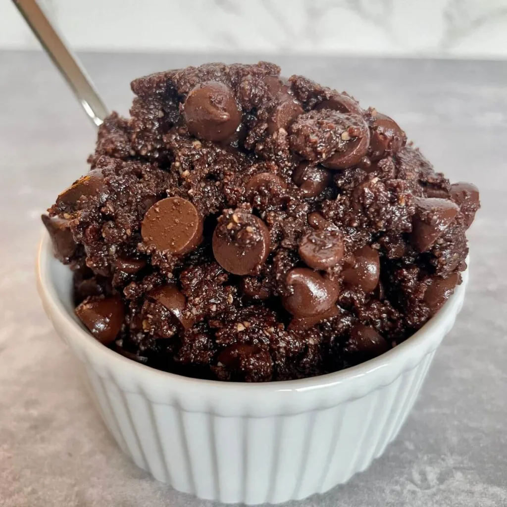 bowl of edible brownie batter - foods that start with e