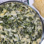 creamy korr spinach dip with side of chips