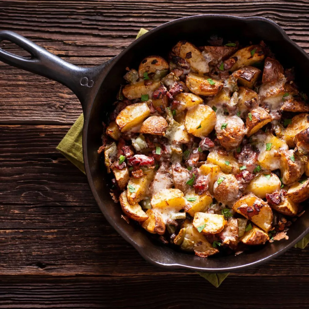 ranch potatoes in a skillet
