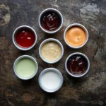 sauces for rice in small dishes