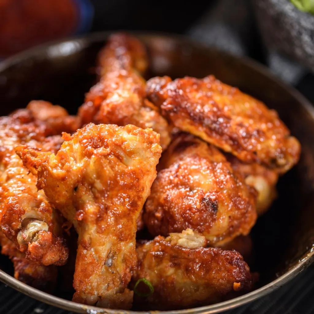 closeup of of a side of chicken wings