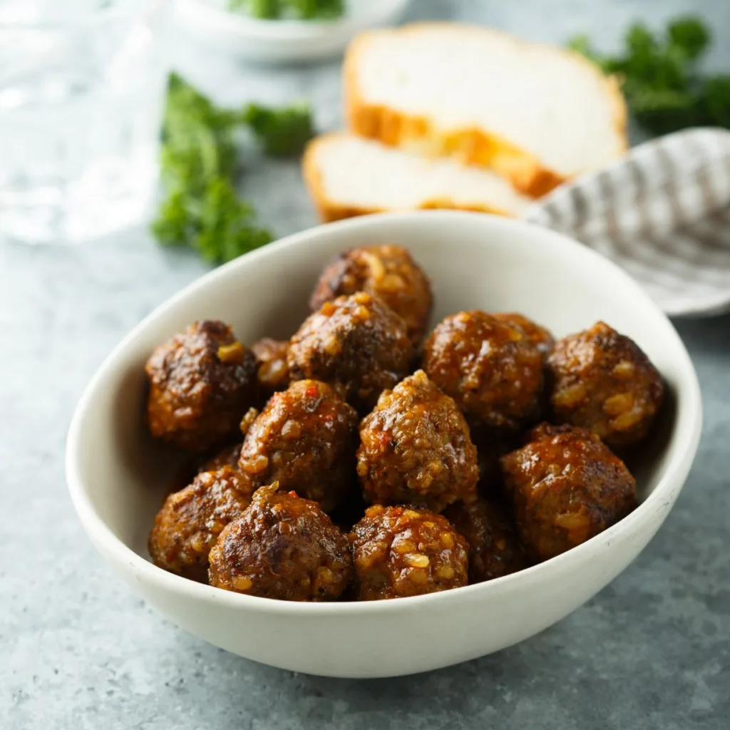 ground pork meatballs in a bowl