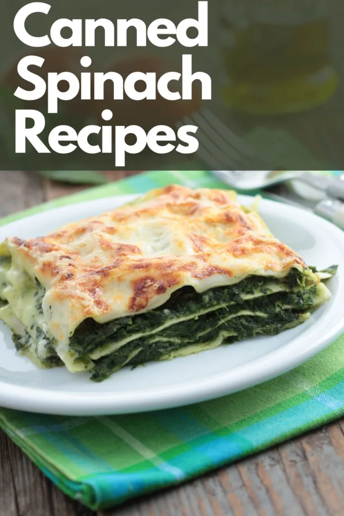 canned spinach recipes - pinterest pin