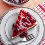 close up of cream cheese pie recipe on plate