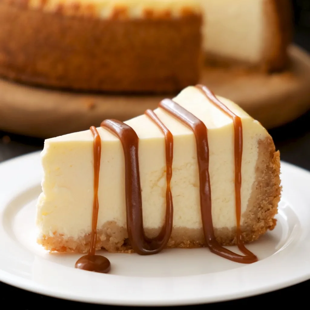 closeup of slice of keebler cheesecake